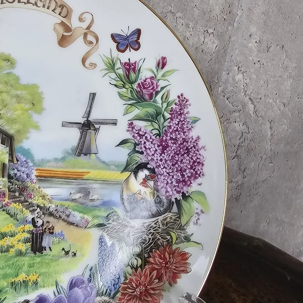 VTG RECO‎ Gardens of Beauty Plate HOLLAND Dutch Country Garden by Dot Barlowe